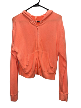 SKIMS Coral Zip-Front Hooded Sweatshirt Size Small